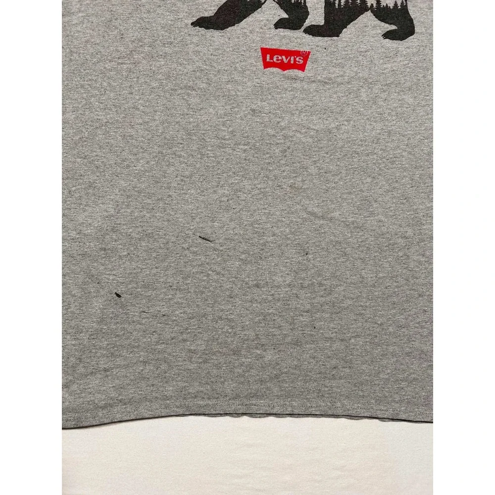 Levis Mens 2XL Gray California Bear Mountain Graphic T-Shirt Short Sleeve